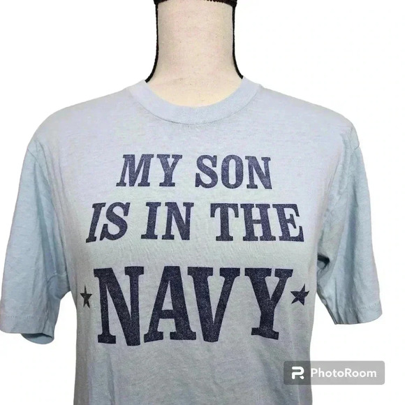Vintage Single Stich "My Son is in the Navy" Navy Mom T Shirt - Picture 4 of 7